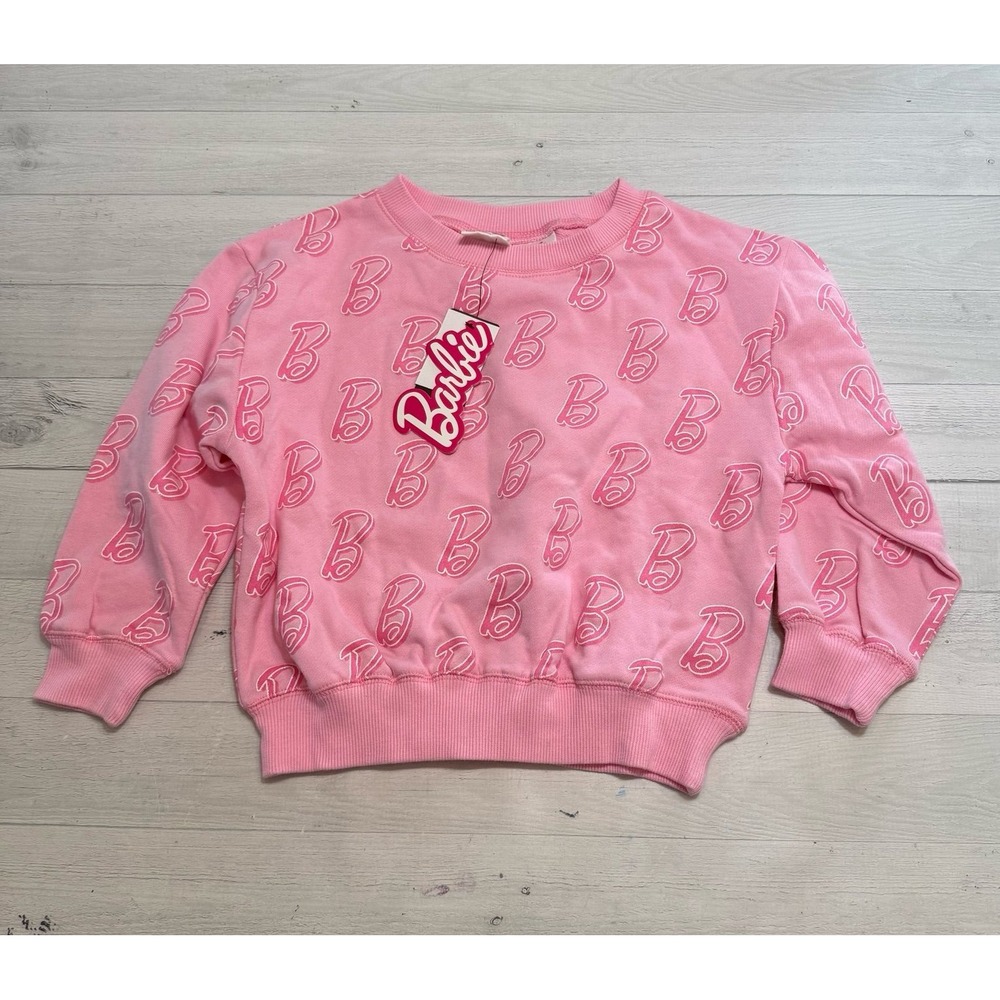 Cotton On kids girls pink Barbie crew neck sweatshirt new size 6